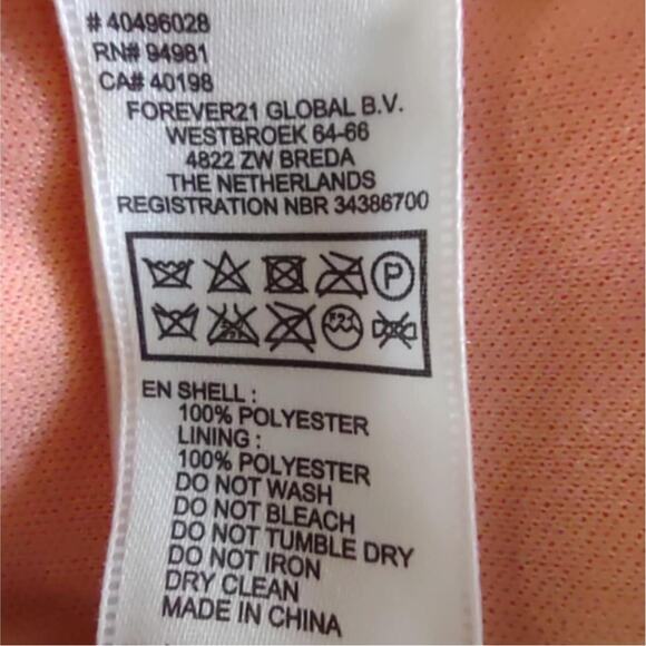 FOREVER 21 Women's Sleeveless Mini Dress Medium Polyester Peach Lightweight - Picture 4 of 5